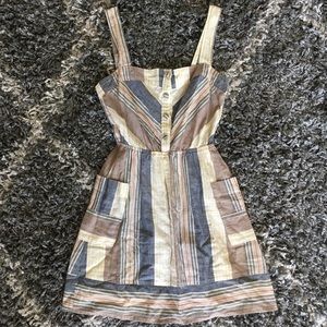 Kimchi Blue Colorful Striped Button Dress